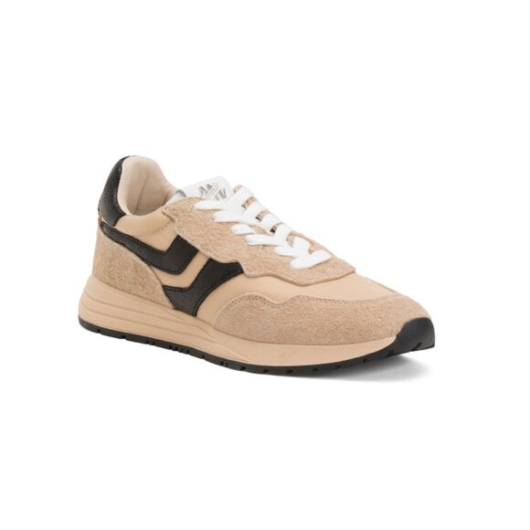 STEVE MADDEN tan/black Suede Burst Sneakers - Picture 1 of 2